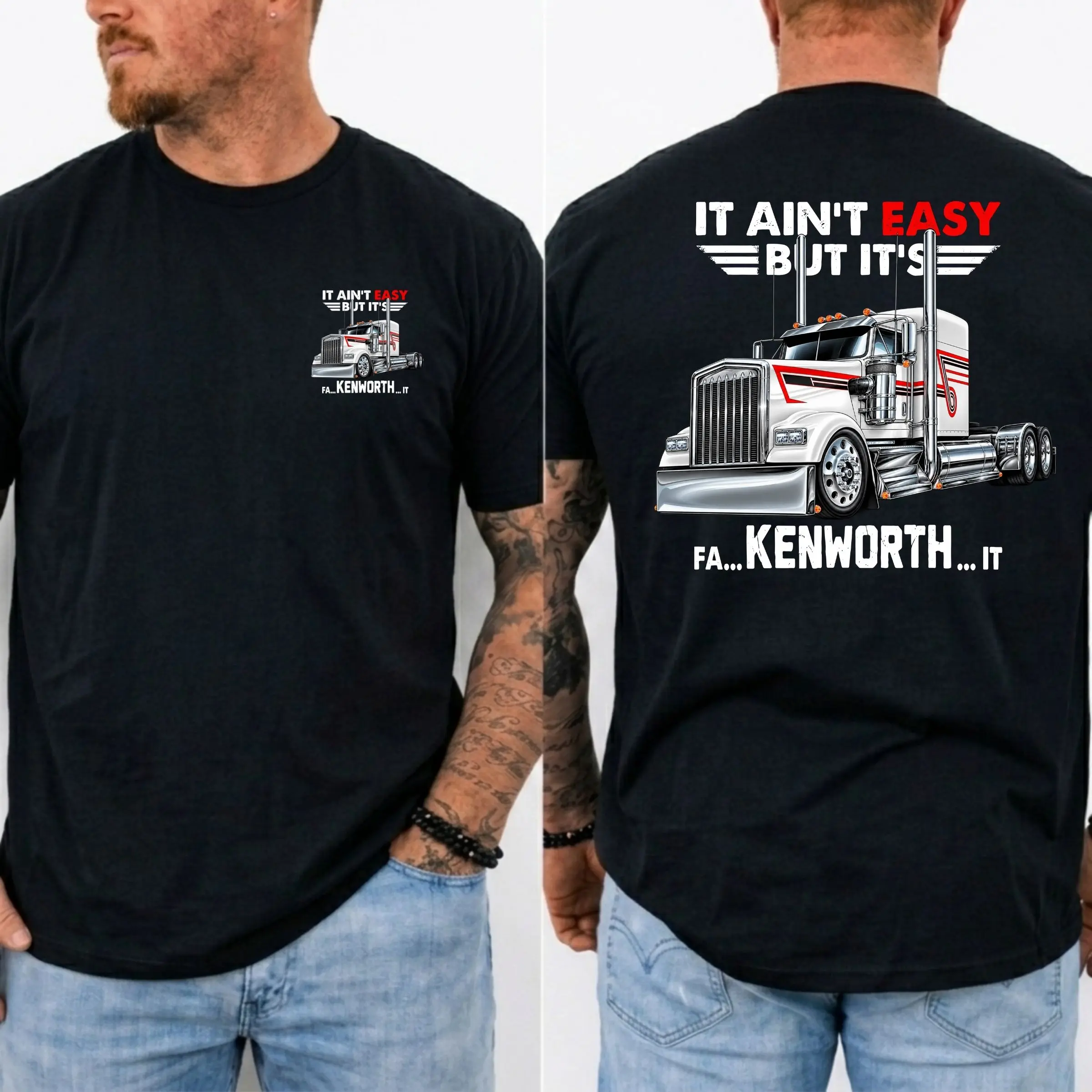Kenworth Truck T-Shirt – Bold Semi-Truck Graphic 2 sided Tee for Truckers & Diesel Lovers, Classic Big Rig Logo Shirt, Perfect Gift for Peterbilt Enthusiasts, Drivers & Hauling Fans
