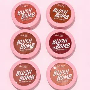 AMUSE Blush Bomb Matte Powder Blush - Smooth Finish, Long-Lasting, Ideal for Everyday Makeup & Cosmetic Use