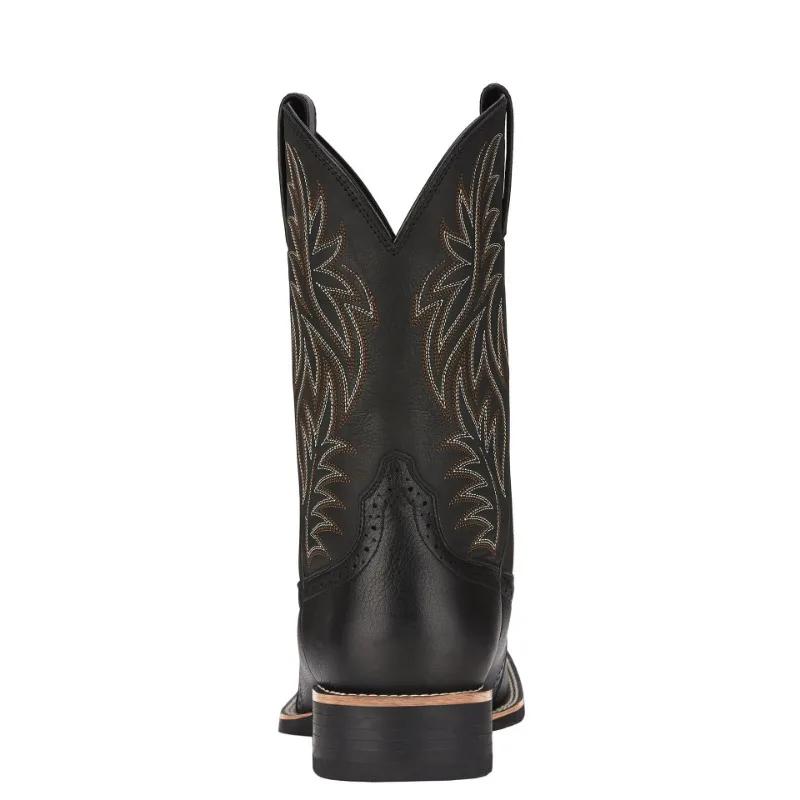 Men High Boots Embroidery Retro Handmade Mens Boots Western Cowboy Boot Pointed Toe Boots Hand Stitching Outdoor Men's Shoes