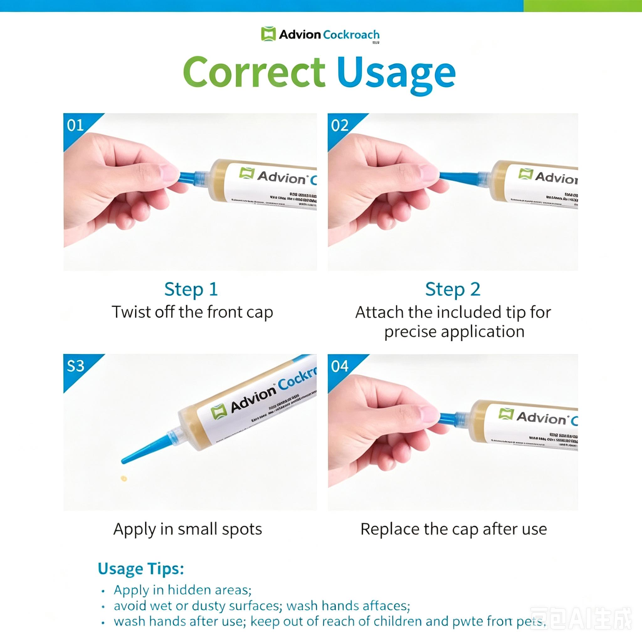 Advion Roach Control Gel, Indoor Household Pest Elimination Treatment Home Supplies, Home Care Solution