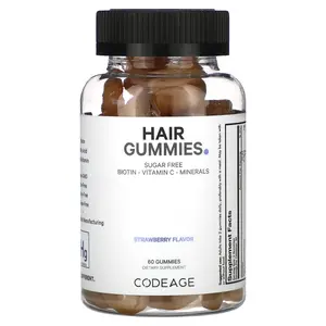 Codeage Hair Gummies, Sugar Free, Strawberry, 60 Gummies