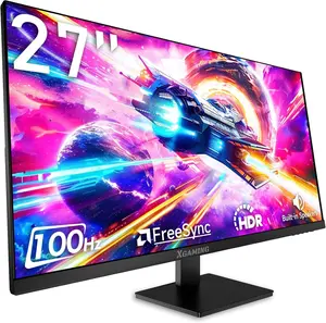 27 Inch Computer Monitor 100Hz FHD,1920 x 1080P Gaming Monitor with HDMI VGA Display Ports,3ms Response,Dual Speakers,FreeSync,100×100mm VESA Mount,IPS Screen for Gaming Home Office