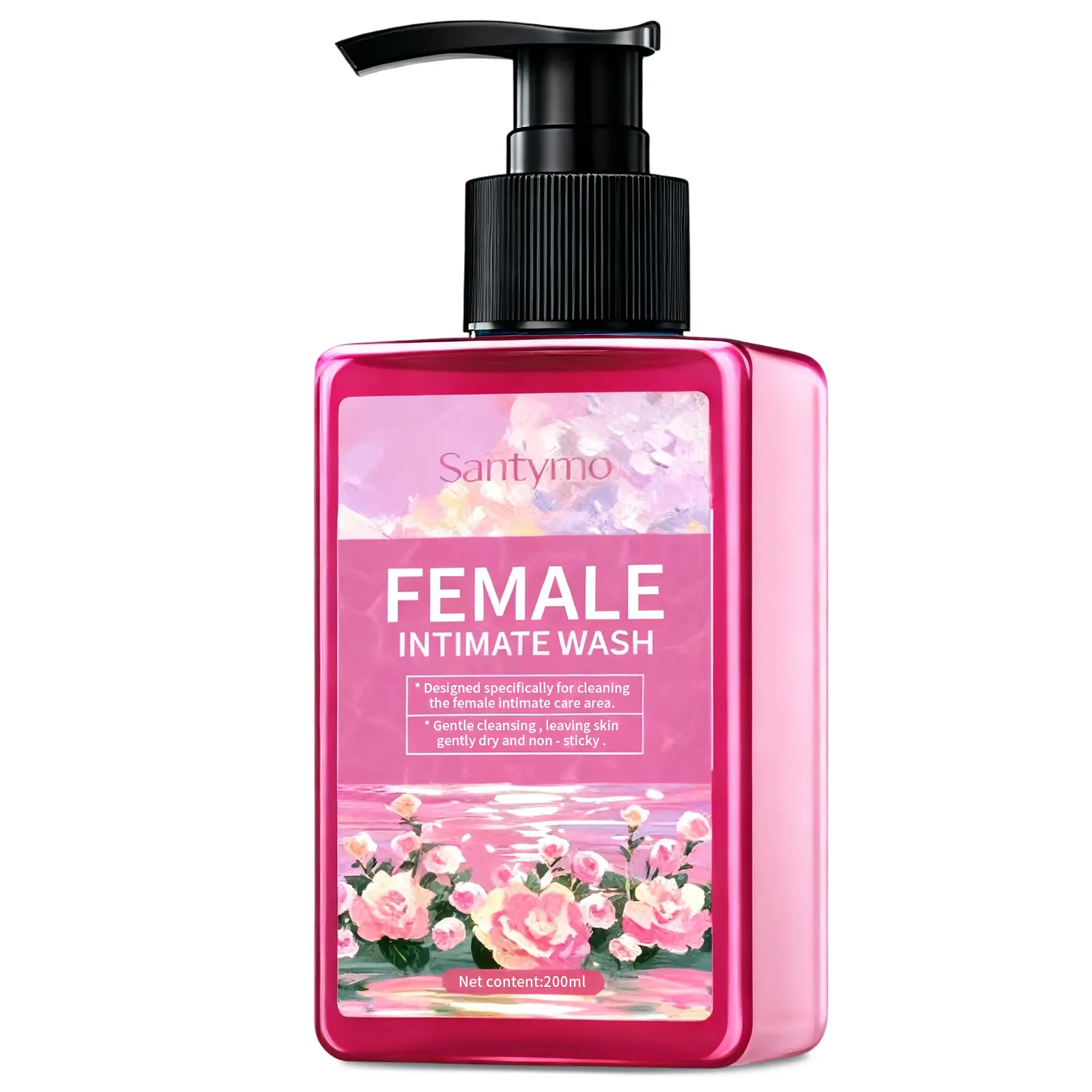 JD CONCEPT Santymo Gentle Feminine Intimate Wash, pH-Balanced Body Wash for Women, Menthol & Plant Extracts Daily Hygiene Care, Soothing Enriched with Glycerin, 6.76 Fl Oz