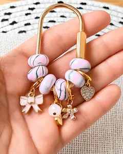 Pink Marble Bag Charm