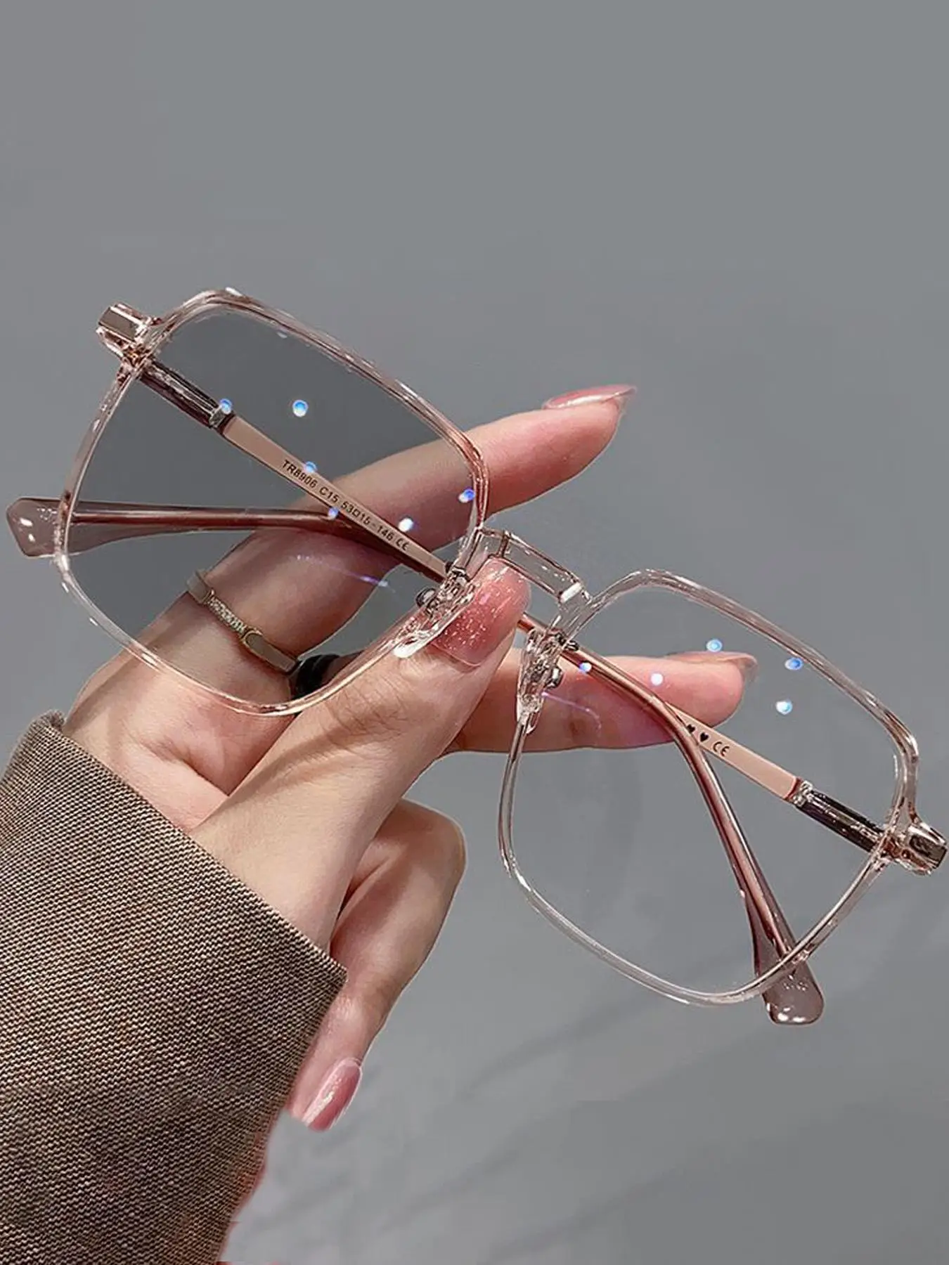 Simple Anti-blue Light Square Frame Eyeglasses for Women & Men, Fashion Eyeglasses for Work, Daily Clothing Decor, Perfect for Student Daily Use