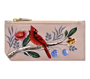 Anushcka Painted Leather RFID Blocking Card Case & Zip Pouch