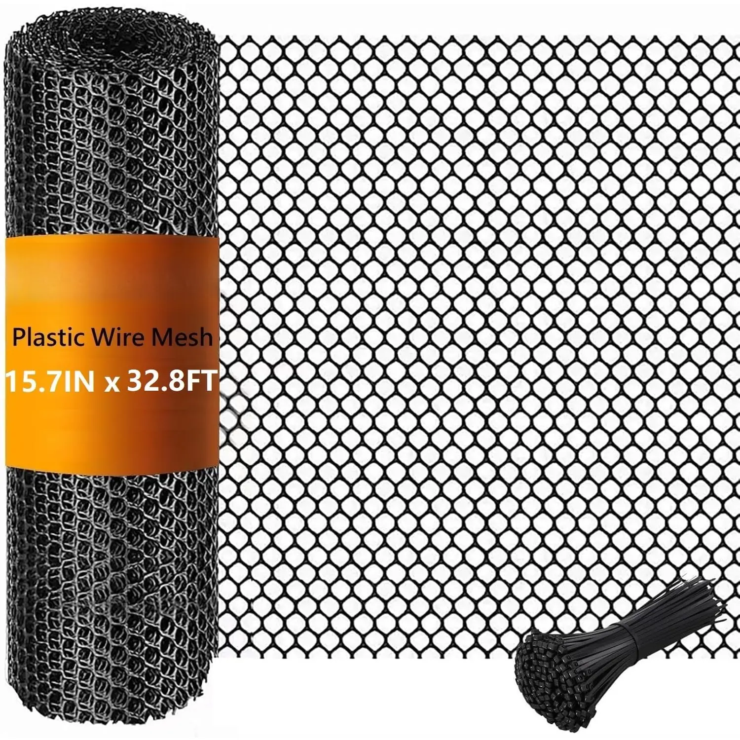 Plastic Wire Mesh Fence Roll,  15.7IN x 32.8FT Plastic Chicken Wire Mesh for Garden Netting Fencing Barrier Puppy Chicken