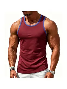 Men's Quick-drying Breathable Sports Vest, Color-blocked Loose Sleeveless Top, Undershirt for Basketball, Running and Training