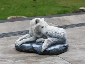 Handmade Wolf, Guardian Of The North Lisa Parker, Lisa Parker Statue, White Wolf Home Decor, White Wolf Statue, White Wolf Office Decor