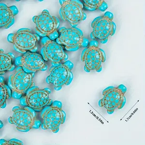 118/158pcs Synthetic Turquoise Marine Animal Blue Turtle Beads - Iridescent Synthetic Stone for DIY Jewelry Making, Bracelets, Necklaces, Earrings, Keychains & Accessories (Blue)