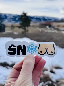 SNOW Boob Sticker – Funny Winter Die Cut Sticker | Adult Humor Decal