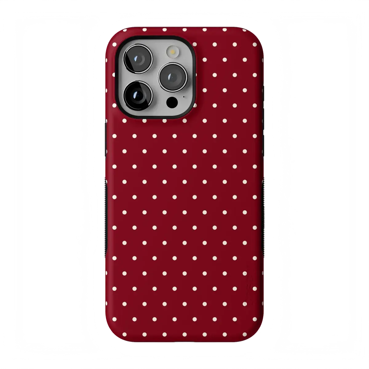 Casely iPhone 14 Pro Max Case | On the Dot | Maroon Polka Dot | Bold Protective Design | Compatible with MagSafe
