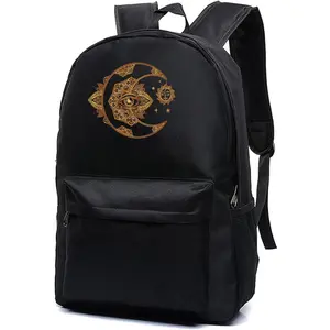 Sun goth Moon Boho Bohemian Alchemy Unisex Classic Canvas Goth Backpack for School Bookbag