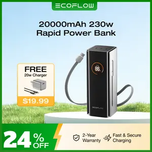 EcoFlow Rapid Pro Powerbank 20000mAh 230W Max Output with 100W Cable, 4-Port Portable Charger, Up to 120W Charging Power, Compatible with iPhone Series, Samsung, Laptop and More
