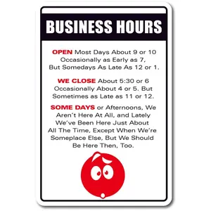 SignMission  12 in. Business Hours Sign
