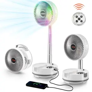 VEVOR 8 inch Portable Foldable Rechargeable Oscillating Fan, 3-in-1 Battery Operated with Remote Control, Quiet Desk/Table Pedestal Fan, 8 Speeds,90-degree Auto Left/Right Rotation,for Home,Office,Outdoor