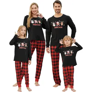 Christmas Pajamas Cute Deer Print Long Sleeve Totem PJS Set