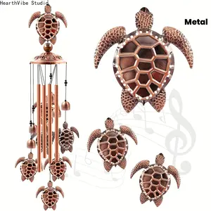 Metal Sea Turtle Wind Chime Hanging Ornament, Courtyard Hanging Decoration for Bedroom, Living Room, Balcony, Bell Animal Hanging Ornament, Decorative Gift