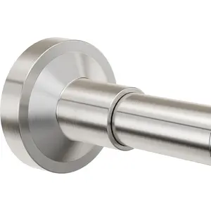 Shower Curtain Rod 32-75 Inches Adjustable, Non-Slip Spring Tension Shower Rod Stainless Steel for Bathroom, No Drilling, Brush Nickel