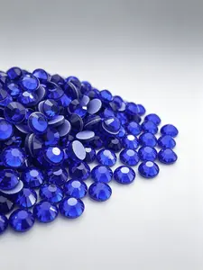 2880pcs Deep Blue Hot Pressed Glass Rhinestones, Unique Nail Art DIY Decor, Perfect for Trendy Street Style Nail Players