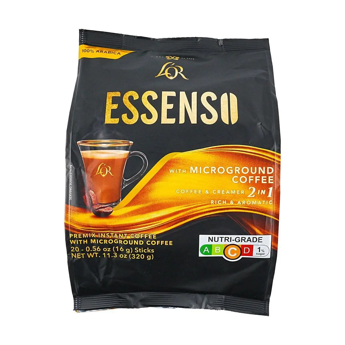 Super Singapore Sugar-Free Micro-Ground Coffee 2-in-1, 20 Sachets x 16g - Keto & Diabetic Friendly, Smooth Taste