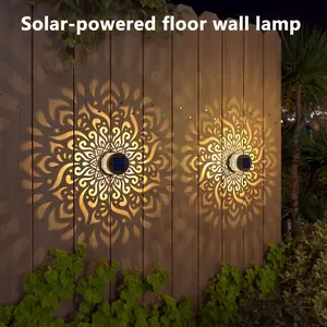 Solar Outdoor Wall Light, Solar Garden Stair Lights, Fence Lamp, Ip65 Auto Switch, Metal Frame Retro Modern Design, for Garden, Patio, Balcony, Modern Outdoor Lighting