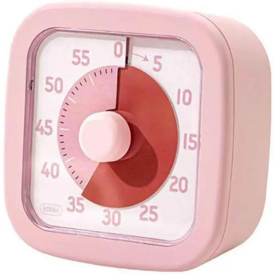 Visual Timer for ,Time Timer Home - 60 Minute  Visual Timer, Timer for Classroom Home Office, Countdown Clock for Teaching Work Meeting, Pomodoro Timer for Time Management (Sakura Pink)