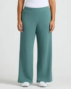 True Classic Women’s Waffle Wide Leg Pants – Soft Stretch Lounge Pants for Everyday Comfort, Casual Wear, Travel, or Cozy Women’s Wardrobe Essentials