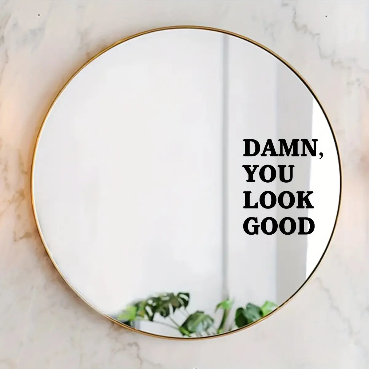 Letter Pattern Mirror Sticker, Self-affirmation Slogan Mural, Self-adhesive Decorative Wall Art Sticker for Bathroom, Living Room, Office, Ornaments