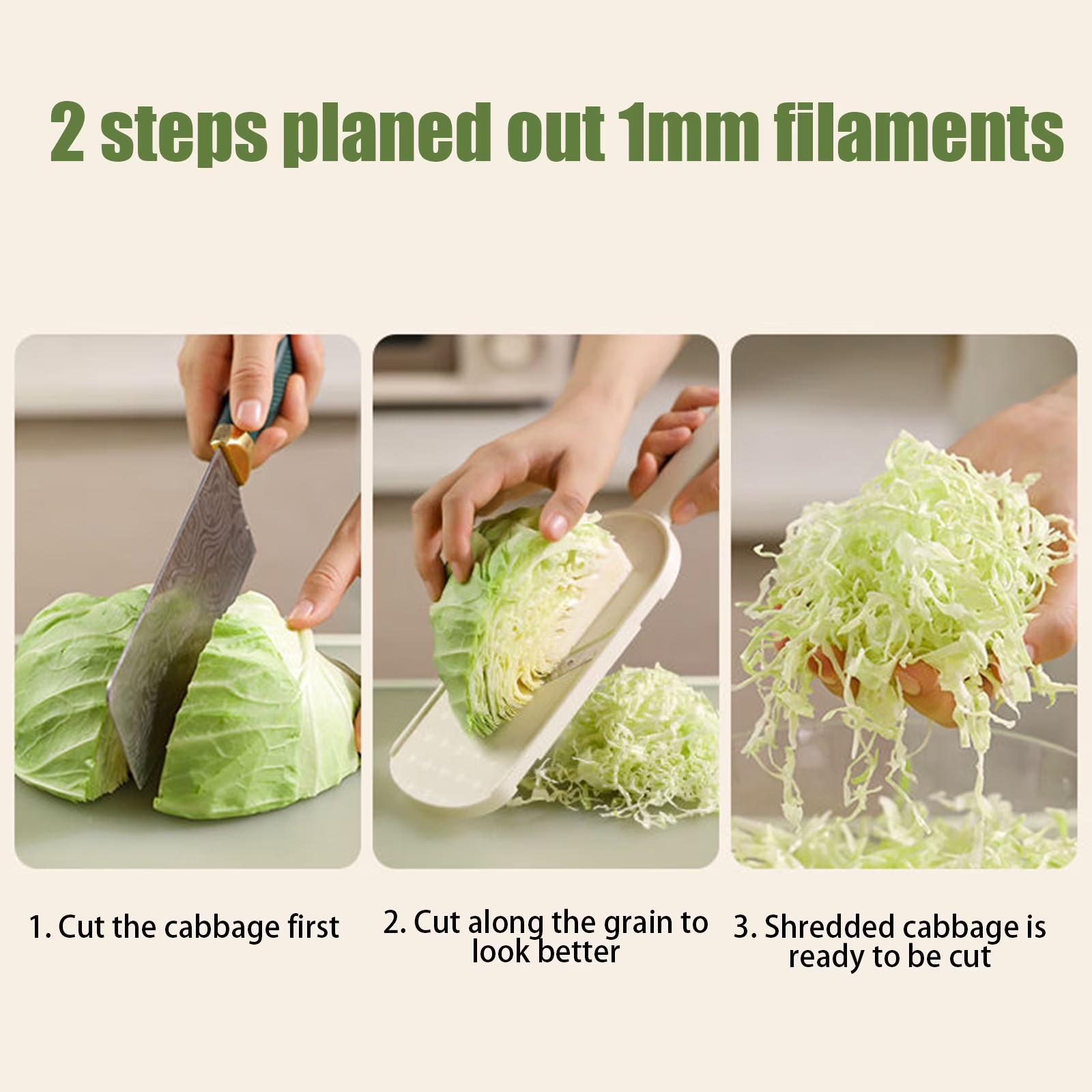 Beige Japanese Style  Cabbage Slicer, 1 Count Multifunctional Vegetable Salad Slicer for Cabbage, Salad & Fruit Vegetable Slicer, Vegetable Dicer, Grater & Cutter, Plastic Kitchen Utensils & Gadgets, Vegetable Cutter, Cabbage Cutting Shredder