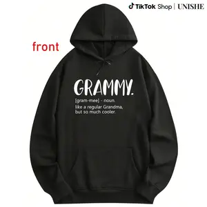 Creative Grandma Quote Hoodie – Stylish Grammy Definition Women’s Black Long Sleeve