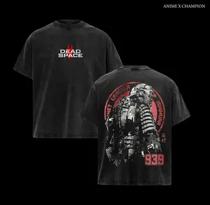 Dead Space Washed Oversized Graphic Tee & Hoodie - Vintage Distressed Heavyweight Cotton T-Shirt, Premium Sci-Fi Horror Streetwear, Faded Retro Style Gamer Apparel