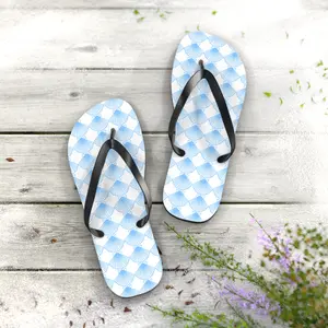 Beach-Inspired Flip Flops, Summer Sandals, Vacation Footwear, Casual Slippers, Shell Print, Coastal Style