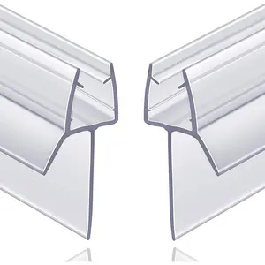 2-Pack  Frameless Shower Door Bottom Seal with Long Sweep for Glass Doors - Stop Shower Leaks and Create a Water Barrier (5/16" x 36")