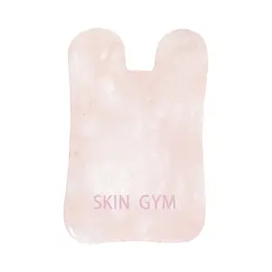 Skin Gym Square Rose Quartz Gua Sha - Facial Massager for Lifting & Soothing with Calming Rose Quartz for Contouring and Daily Skincare Comfort