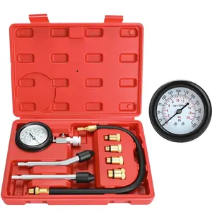 Engine Compression Tester Kit 8PCS – Petrol Gas Cylinder Pressure Gauge for Car Truck Diagnostics
