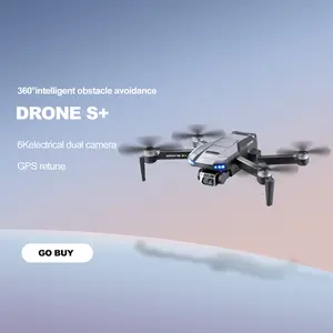 Drone S+ Folding Quadcopter with High-Definition Camera, GPS Precise Positioning, Automatic Return, Intelligent Obstacle Avoidance, Remote Control, Black Regular Version with 2 Batteries Quadcopter Design