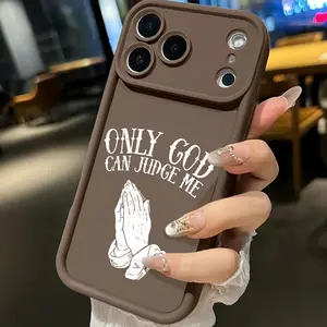 Praying Hands & Vintage Religious Quote Phone Case Bold Faith-Based Style Featuring A Thickened Soft Tpu Back And Raised Camera Step Design Blending Cloud-Like Comfort With Reliable Lens Protection For iPhone 17 16 15 14 13 12 11 X XS
