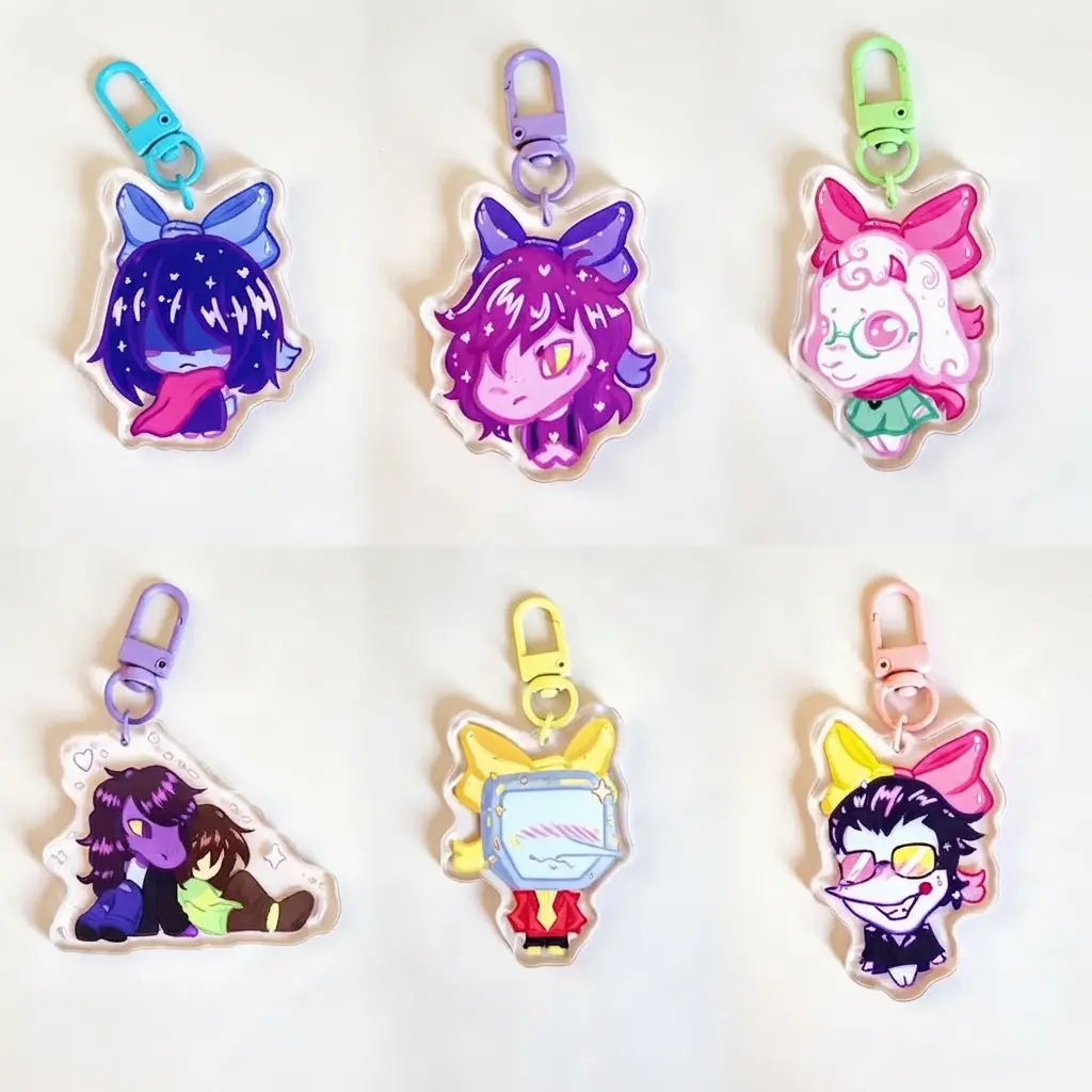 Deltarune Acrylic Keychain, Kris, Susie, Ralsei, Tenna & Spamton Chibi Bag Charm, Fan Gift, Gift Friends
