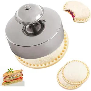 Food-Grade 304 Stainless Steel Sandwich Sealer and Cutter - Uncrustable Sandwich Maker/PBJ Cutter