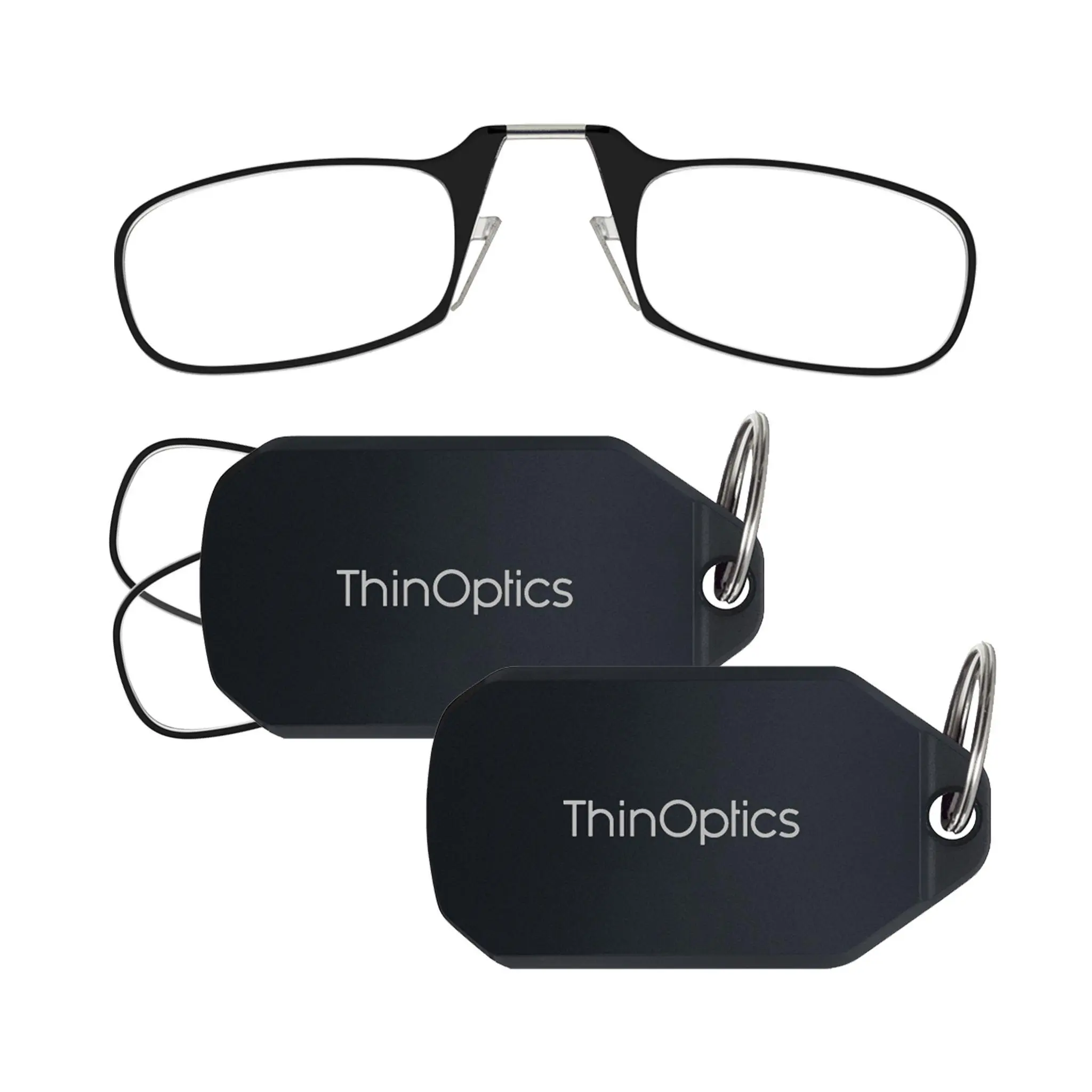 2-Pack Readers + Black Keychain Case
