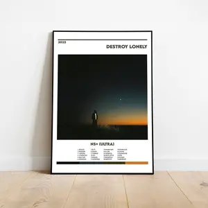 NS+ (ULTRA) Destroy Lonely Album Cover Print Poster Minimalist Album Cover Poster, Album Prints