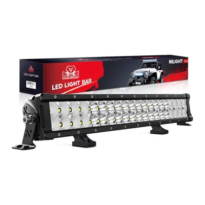 Nilight Barra LED 24cm 64 LED Combinata Spot/Flood Per Fuoristrada E Auto