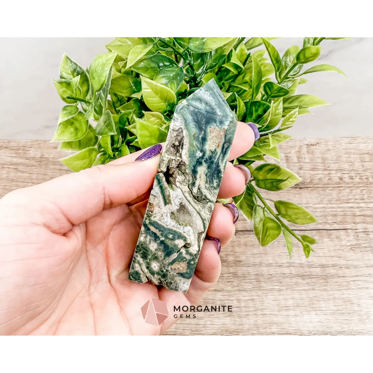 Druzy Ocean Jasper Towers – Polished Crystal Obelisk for Healing and Positive Energy