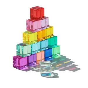 Acrylic Rainbow Light Refraction Blocks | 3+ Montessori Sensory Toys, Gem Stacking Building Blocks, Ideal Holiday Gift