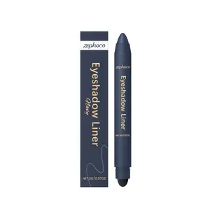 Zephoco Navy Dual-Ended Eyeliner Pen Silky Smooth, Quick-Drying, Vibrant Color, Long-Lasting Wear Easy for Beginners to Use Dual-Ended Eyeliner Pen