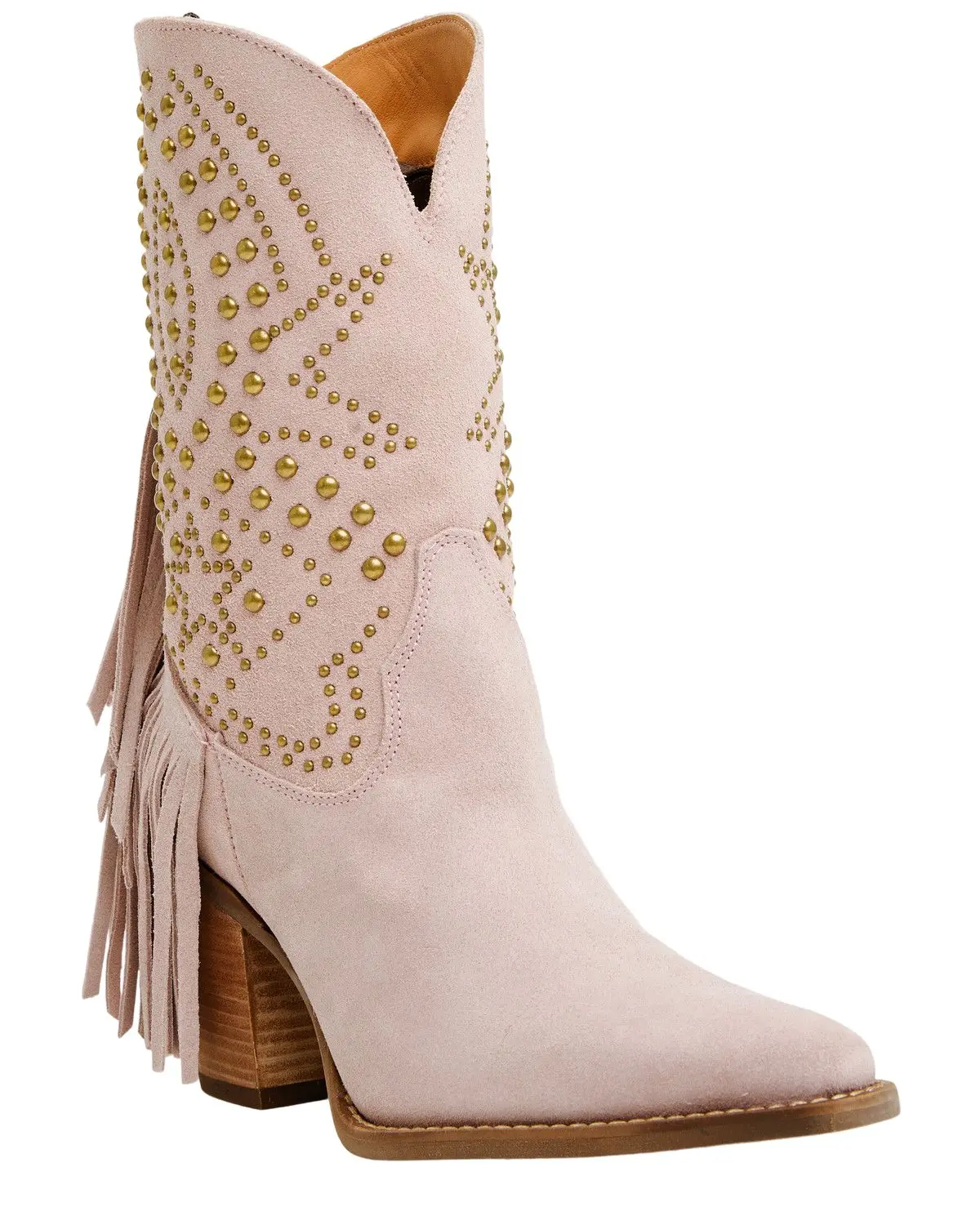 Dingo Women's Women'S Star Power Fringe Studded Western Boot Snip Toe - Di2357