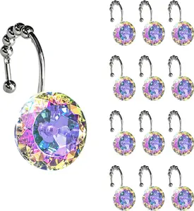 Sunlit Rustic Decorative Shower Curtain Hooks, Brown Owl Animal Shower Curtain Rings, Cabin Shower Curtain Hooks, Resin, Farmhouse Bathroom Decoration - 12 Pack