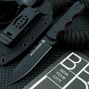 New High Hardness Survival Fixed Blade Knife with Sheath, 8cr13mov Blade G10 Handle, Jungle Camping Edc Fishing Hiking Outdoor Multi-Tool, Tactical Knives