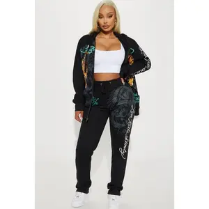 Ed Hardy Crawling Tigers Wide Leg Pant - Black F